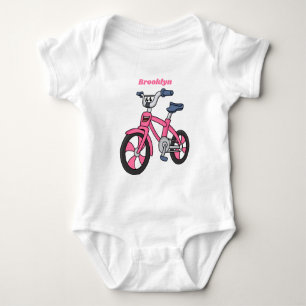 Body Cute pink kids bicycle cartoon illustration