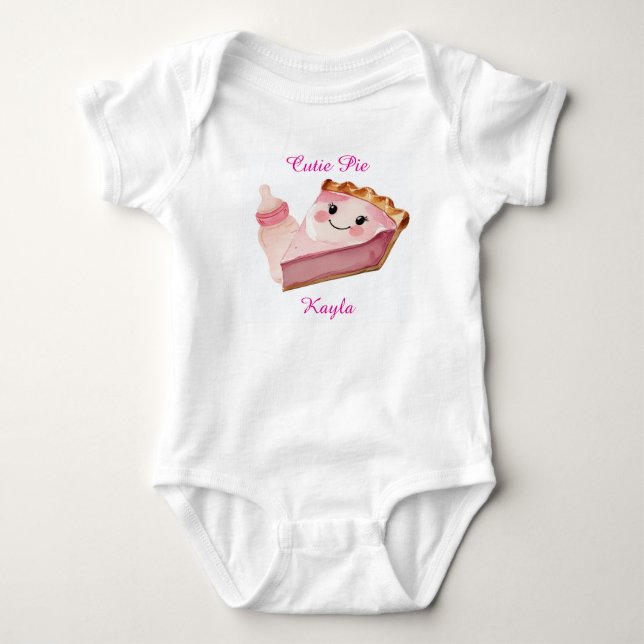 Body Cute Pink Pie & Bottle Infant Bodysuit  (Devant)