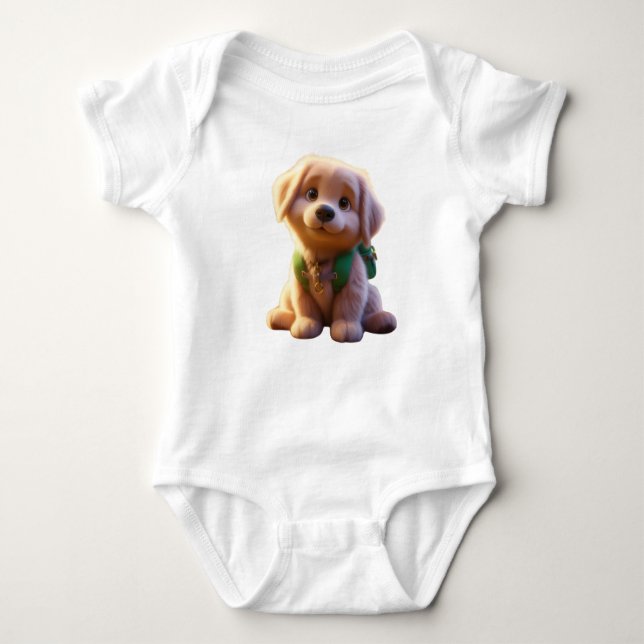 Body Cute Puppy, Golden Retriever, Baby BodysuitT-Shirt (Devant)