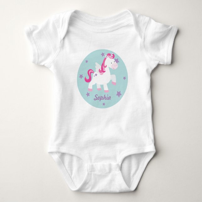 Body Cute Rose Magique Unicorn Baby Creeper (Devant)