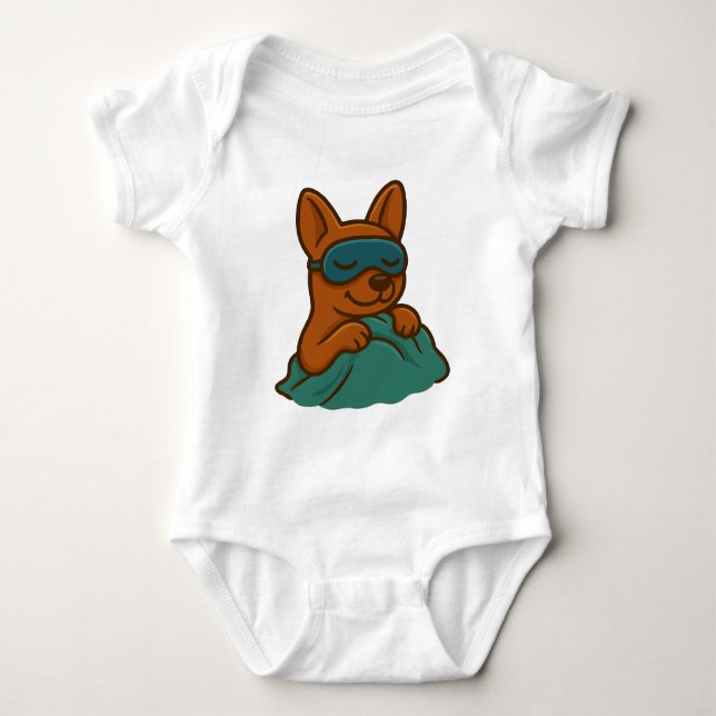 Body Cute Sleeping Dog Cartoon Baby Bodysuit (Devant)
