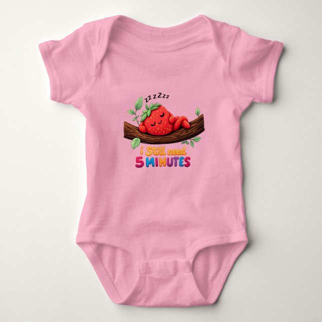 Body Cute Sleeping Strawberry – Baby Jersey Bodysuit (Devant)