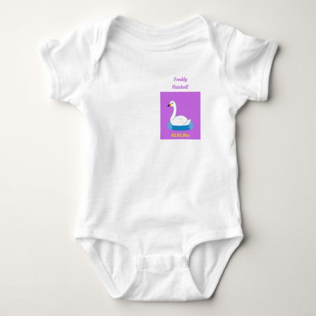 Body Cute Swan thème Baby shower fille (Devant)