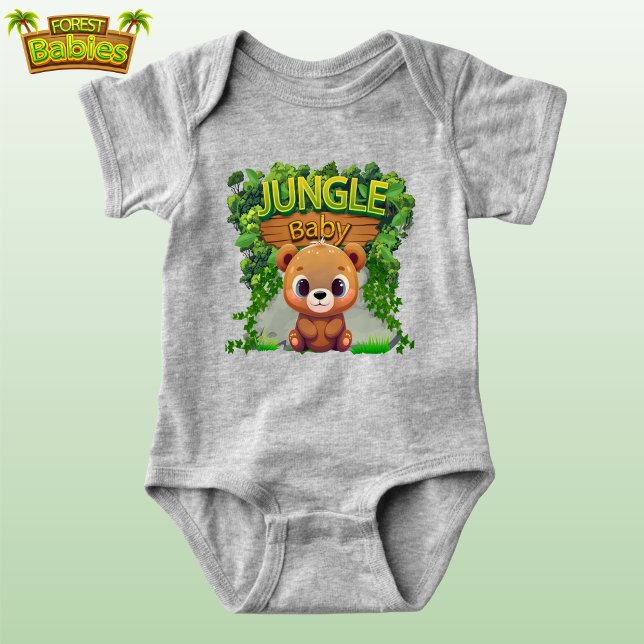 Body Cute Teddy Bear Faune Nature Forêt Graphique 🧸 (Cute Teddy Bear Jungle Baby Shirt, Woodland Wildlife Forest Graphic Nature-Inspired Bodysuit 🐻)