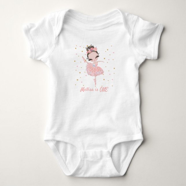 Body Cute Tutu Ballerina Girl Premier anniversaire (Devant)