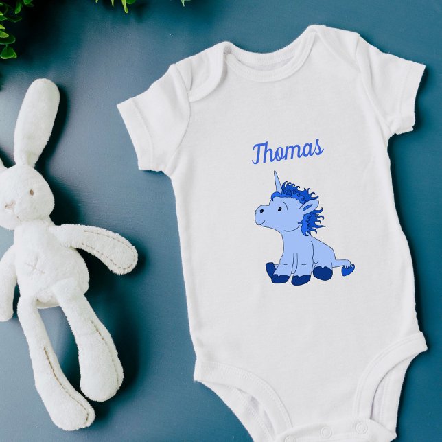Body Cute Unicorn Blue Baby Nom du garçon (Créateur téléchargé)