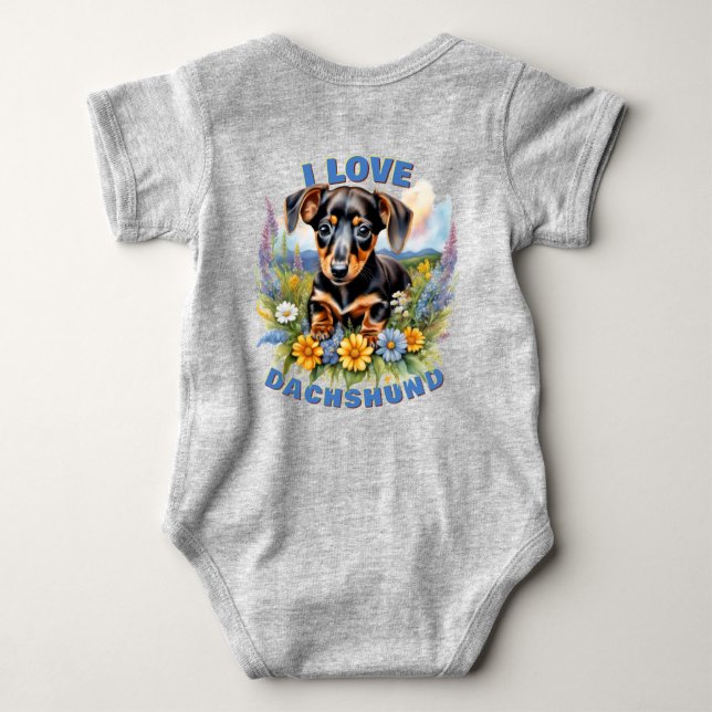 Body Dachshund Love Baby Bodysuit (Dos)