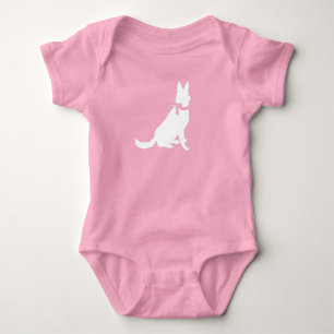 Body Dachshund Wiener Dog Baby shower fille rose