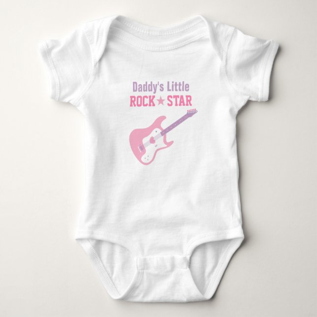 Body Daddy Little Rock Star Guitare Rose Pour Bébés Fil (Devant)