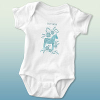 Dala suédois Cheval vert minuscule Viking Bodysuit