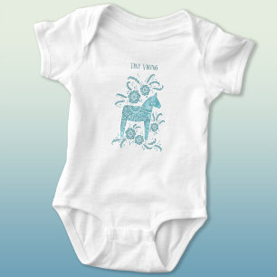 Body Dala suédois Cheval vert minuscule Viking Bodysuit