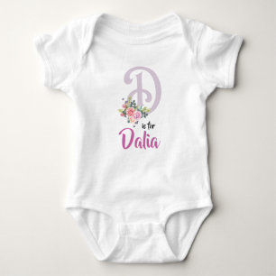 Body Dalia Nom Baby Outfit Lettre D Romper Floral Girl