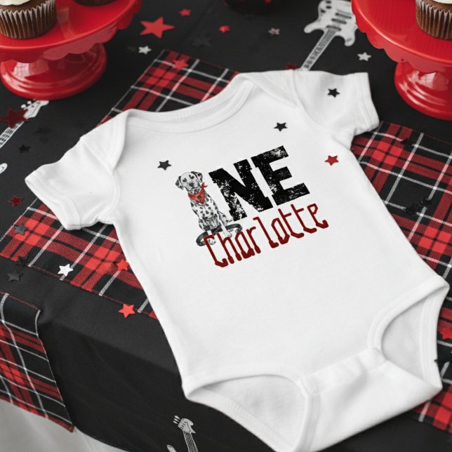 Body Dalmatie Furever Young 1er anniversaire Pawty (Celebrate your headliner's special day with this Dalmatian Furever Young 1st Birthday Bodysuit!)