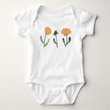 Dandelion Fleurs Orange Floral Motif