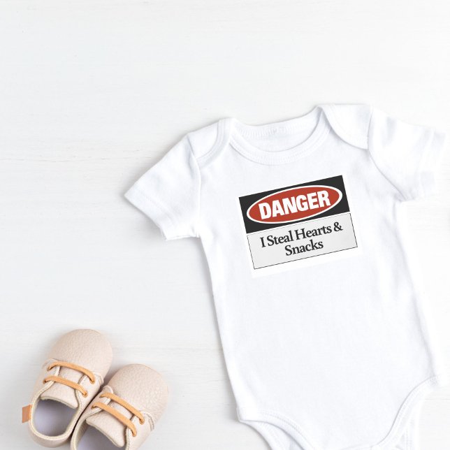 Body Danger Je vole Coeurs & Snacks (Danger I steal Hearts & Snacks Baby Bodysuit)