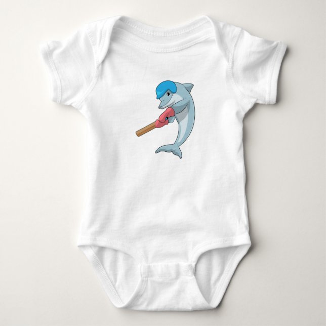 Body Dauphin au cricket avec batte de cricket (Devant)