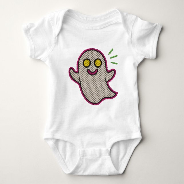 Body de bebé con fantasma bordado – diseño diverti (Devant)