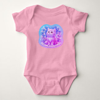 Body Decime Algo Lindo Cute Cat Baby Bodysuit - Pastel 