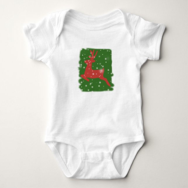 Body Deer Winter Holidays Baby Jersey Bodysuit (Devant)