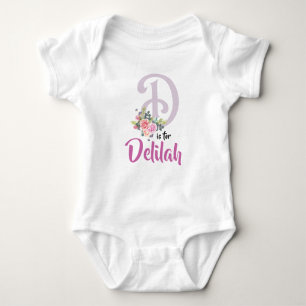Body Delilah Nom Baby Outfit Lettre D Romper Floral