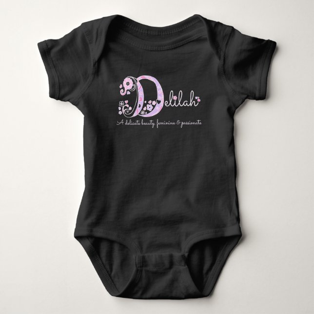 Body Delilah nom signifiant coeurs monogrammes rose (Devant)