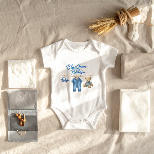 Body Denim Bear Clothesline Boy Blue Jean Baby shower