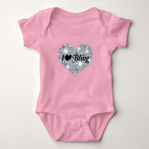 Body Design de coeur en diamant Faux rose pâle "I Love 