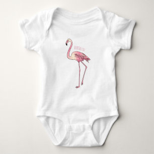 Body dessin animé d'oiseau Flamant rose