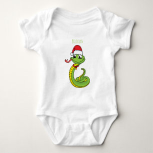 Body Dessin animé d'un serpent vert mignon avec un chap