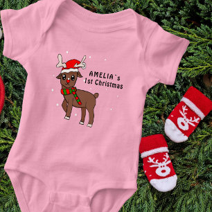 Body Dessin de cerf mignon pour le 1er Noël de bébé