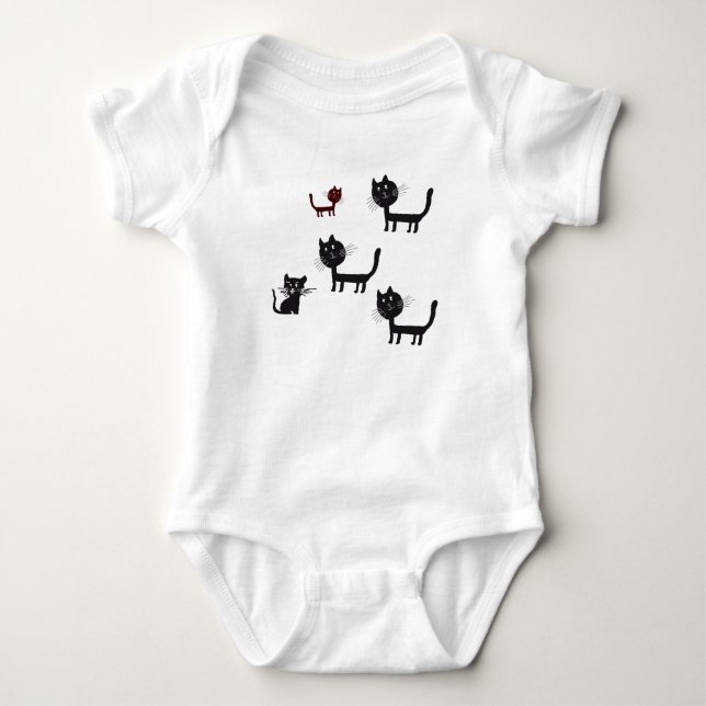 Body Dessin de chats pour maillot de bain Jersey (Devant)