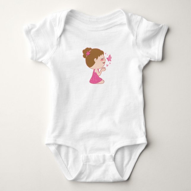 Body Dessin mignon pour fille et papillon (Devant)