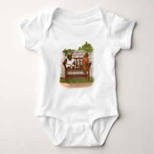 Body Dessin vintage : Le nounours concerne un banc