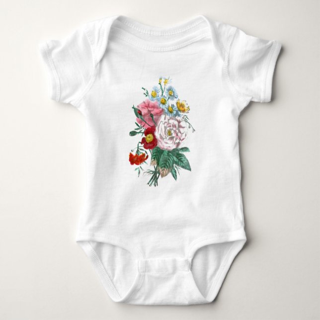 Body Dessin vintage : Roses du Bengale (Devant)