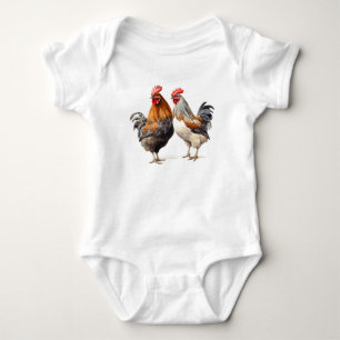 Body Deux Beaux Coq, Poulets, Cadeau Bébé