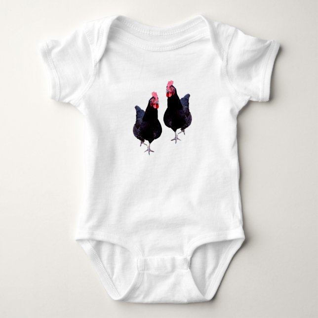 Body Deux Poulets Noirs Fâcheux, (Devant)