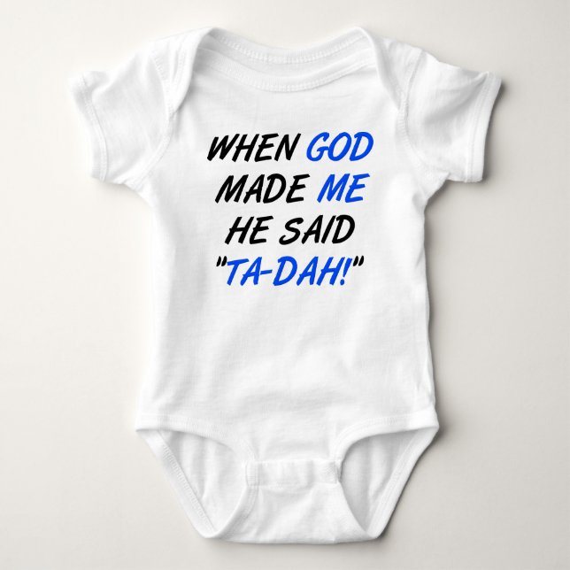 Body Dieu a dit Tadah Drôle de Romper Creeper Bodysuit (Devant)