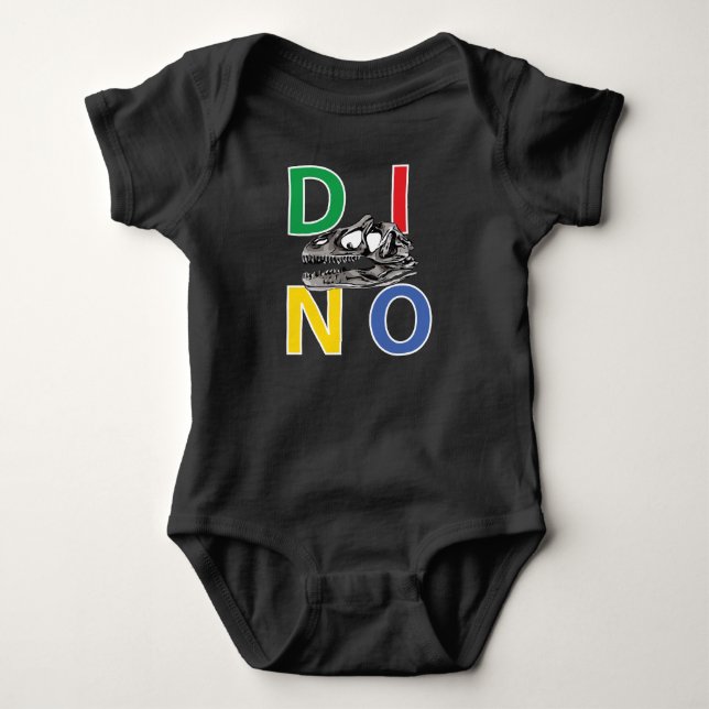 Body DINO - Bodysuit Black Baby Jersey (Devant)
