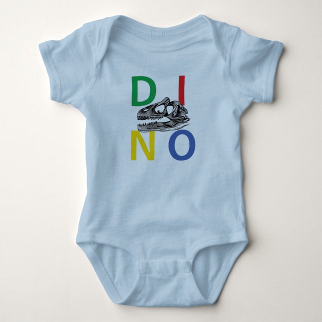 Body DINO - Bodysuit bleu clair pour bébé Jersey (Devant)