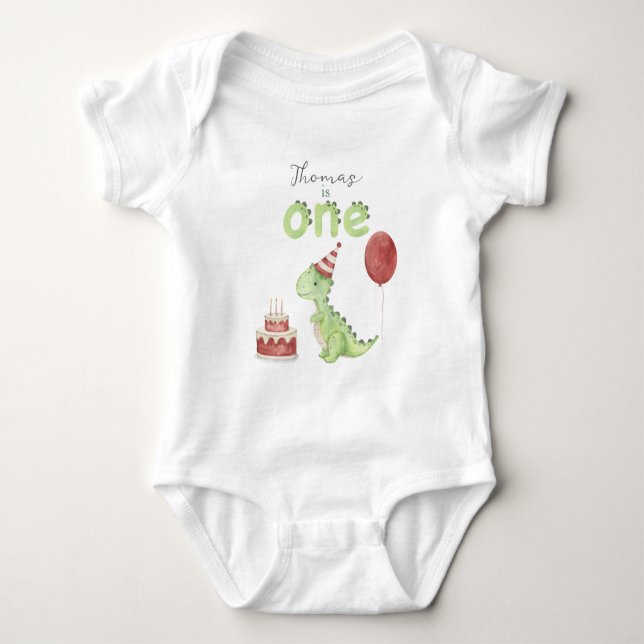 Body Dinosaur aquarelle 1er anniversaire (Devant)