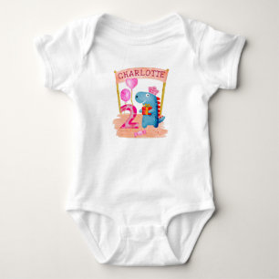 Body Dinosaure Cute Girly 2 ans Anniversaire