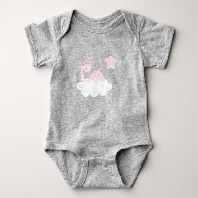 Body Dinosaure rose dormant Bodysuit pour bébé (Devant)
