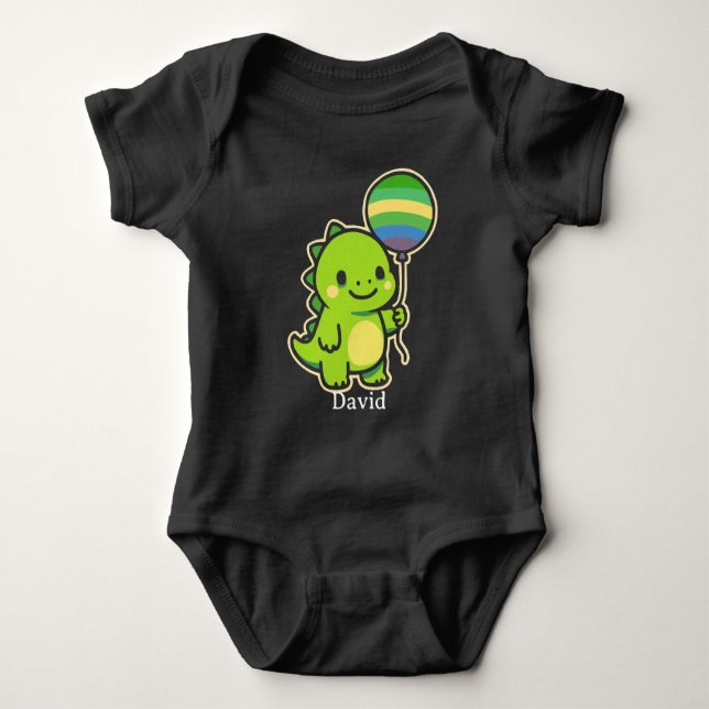 Body Dinosaure Vert Mignon avec Ballon - Enfants (Devant)