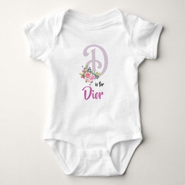 Body Dior Nom Baby Outfit Lettre D Romper Girl Floral (Devant)