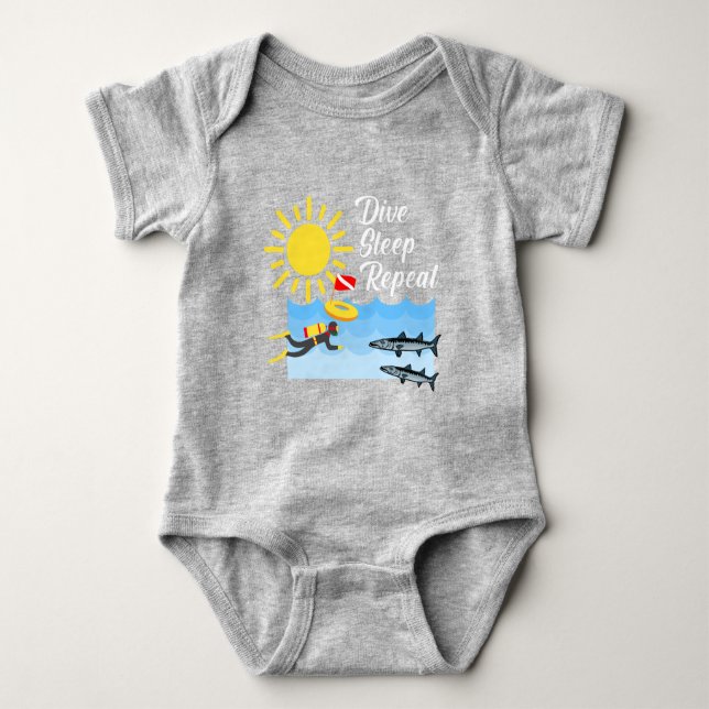 Body Dive Sleep Répétition Design - Bodysuit Baby Jerse (Devant)