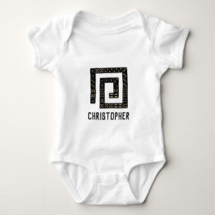 Body Domino Spiral Name Baby Bodysuit