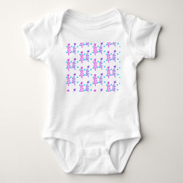 Body Doodle arbre de Noël étoiles vacances rose violet  (Devant)