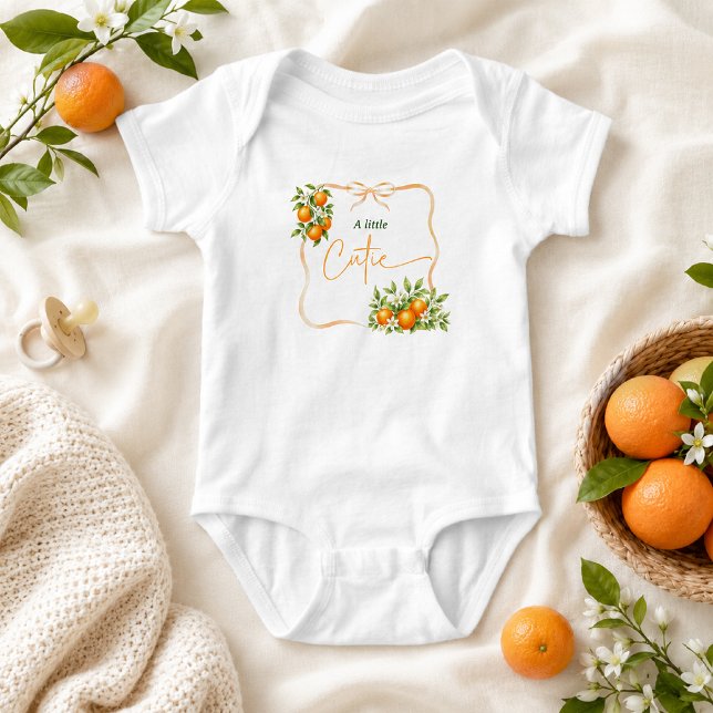 Body Douce Fête de Bébé au Gingham Orange (Créateur téléchargé)