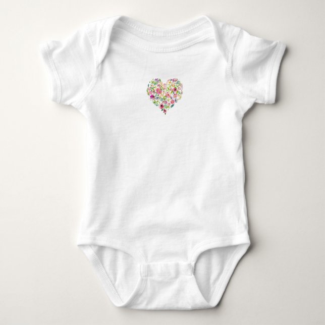 Body Douce Maman Amour Baby Shower Cœur Floral Rose (Devant)