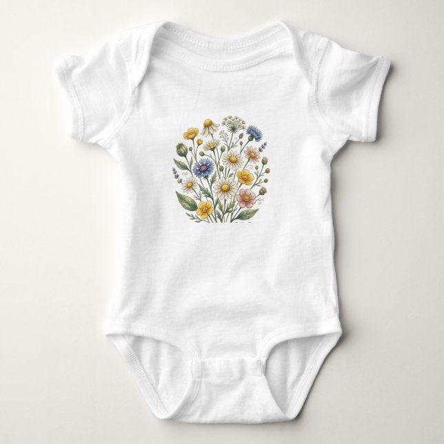 Body Douce Maman Wildflower Écriture Florale (Devant)